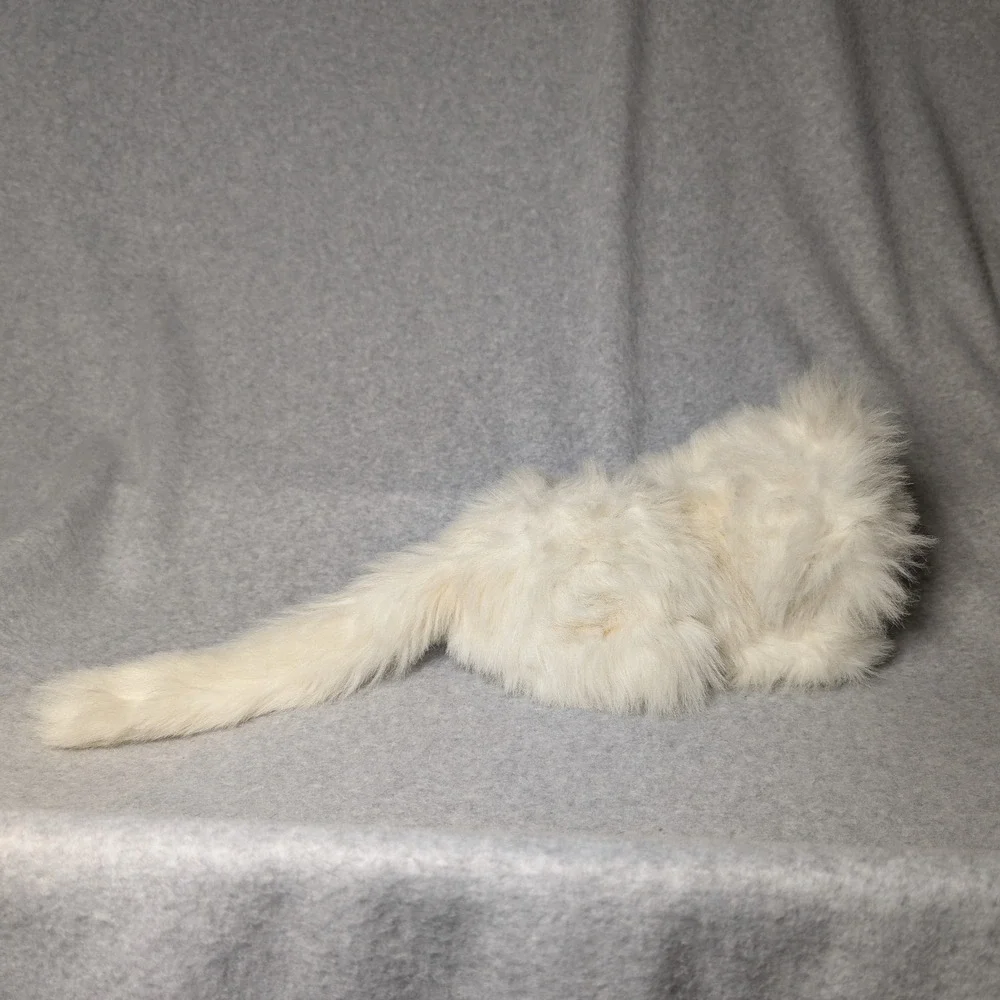 Animal Express Plush Cat Unisex OS White Excellent 1978 Vintage Long Hair Fluffy